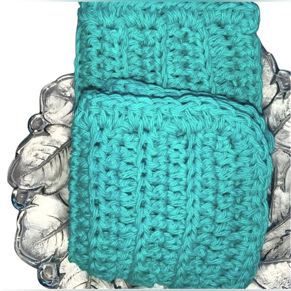 Hand Crafted Colorful Crocheted 100% Cotton All Purpose Dish or Wash Cloths